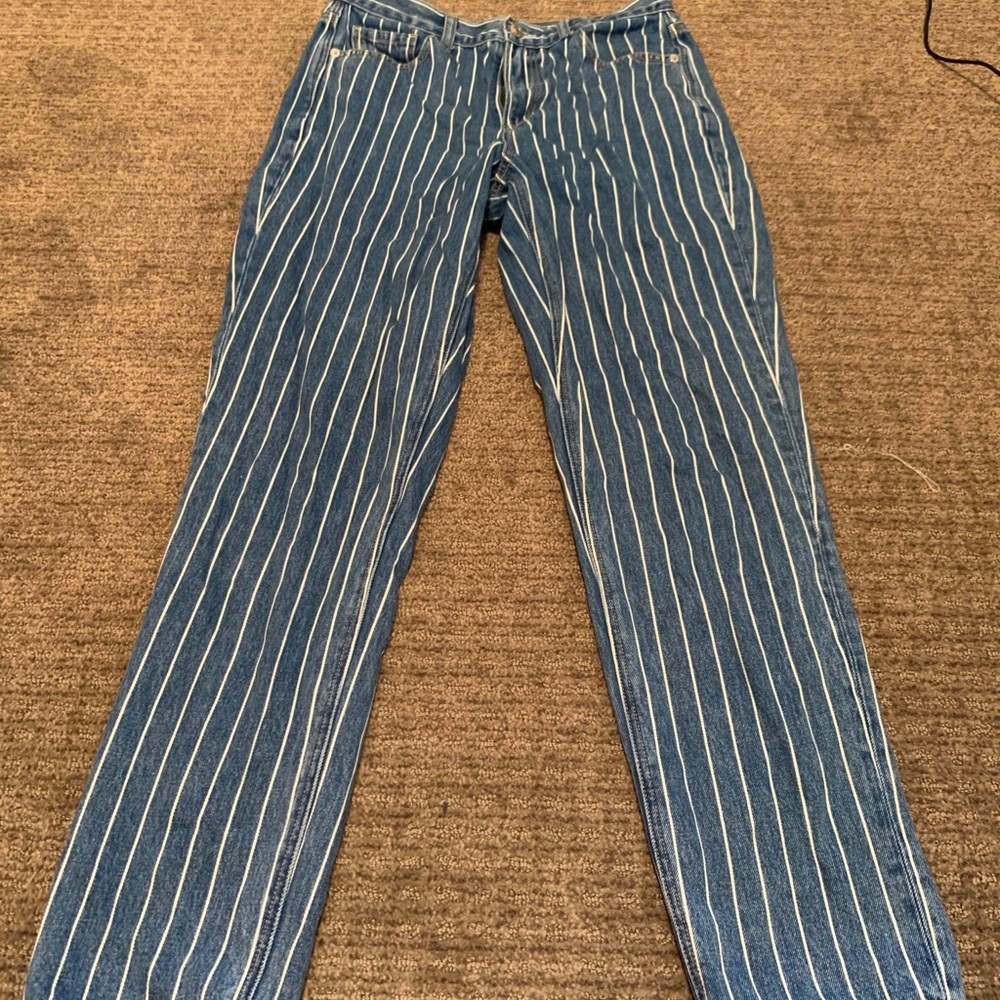 Striped Mom Jeans